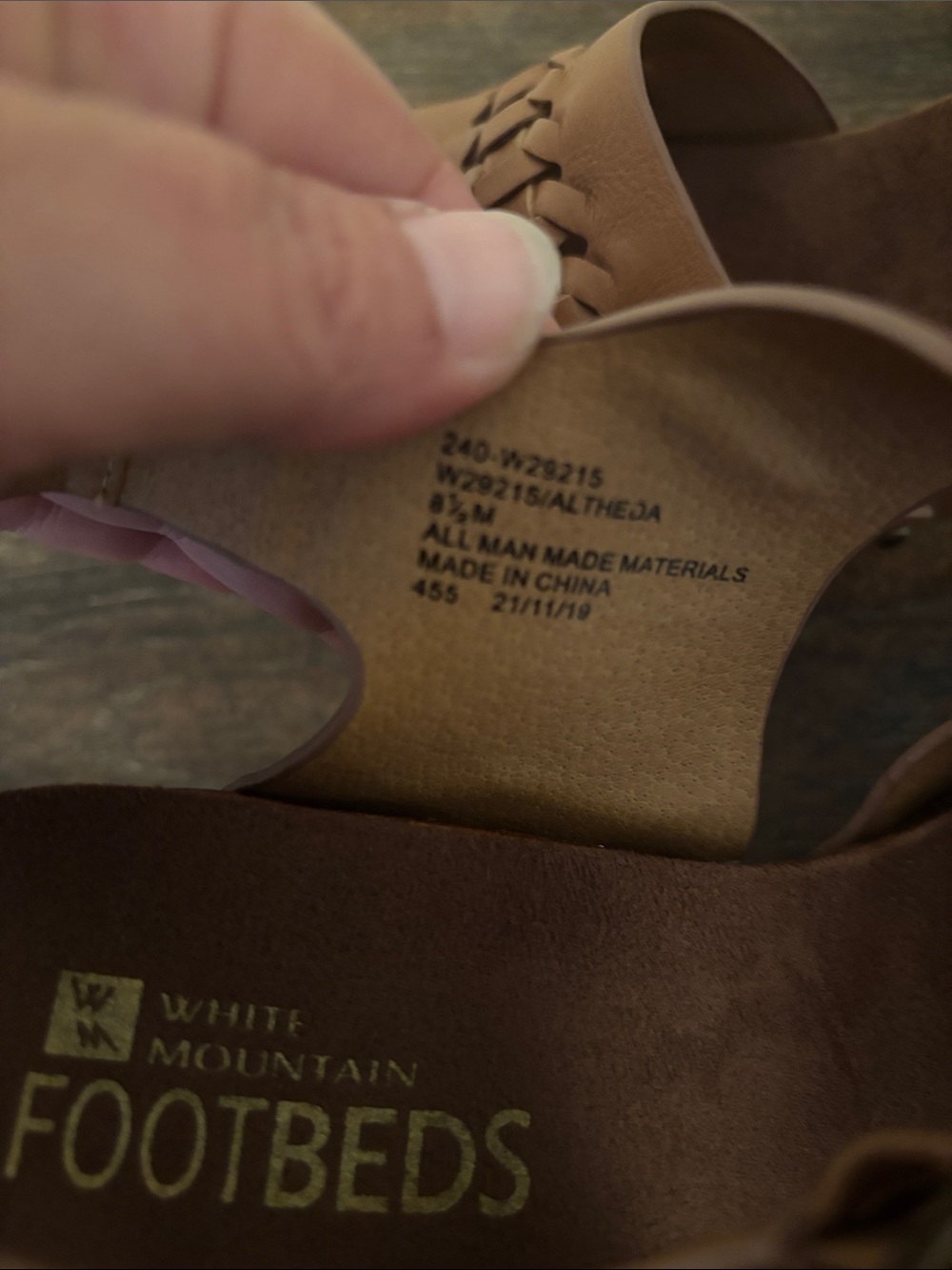 White Mountain Brown Leather Platform Sandals with Buckle - Picture 3 of 6
